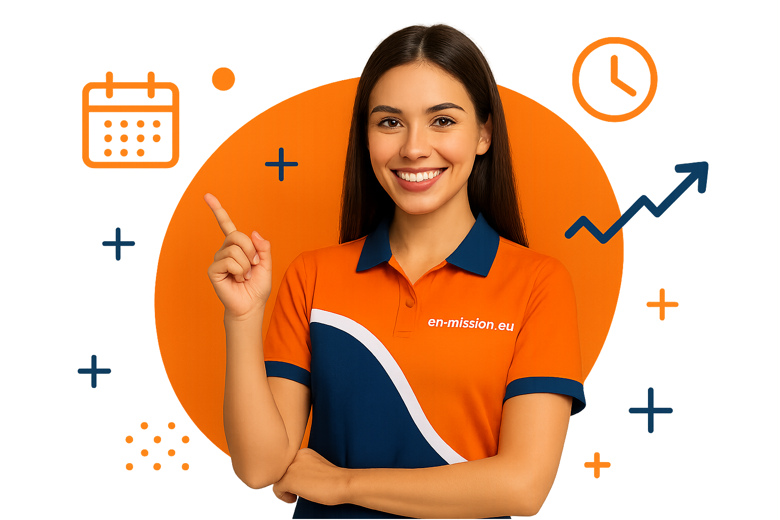 Femme pointant du doigt un calendrier